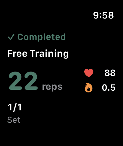 Apple Watch workout completion screen