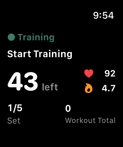 30-Day Push-up Plan Apple Watch workout screen