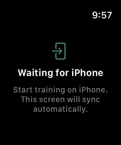 Apple Watch workout in progress screen
